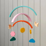Houten mobiel - regenboog