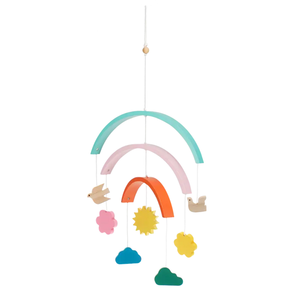 Houten mobiel - regenboog