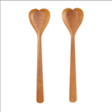 Houten Saladebestek duo • Hart