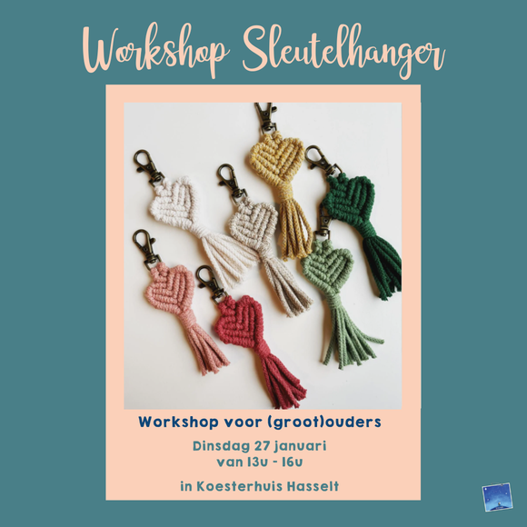 Koesterworkshop sleutelhanger macrame | 27/01 van 13u tot 16u in Koesterhuis Hasselt